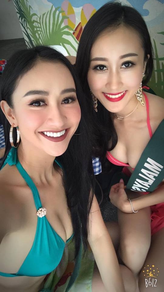 Ha Thu dien bikini do sac cung thi sinh Hoa hau Trai dat-Hinh-3